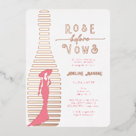 Modernes Champagner Rosé Before Vows Brautparty Folieneinladung