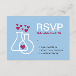 Modernes Chemie-Herz-Hochzeit RSVP