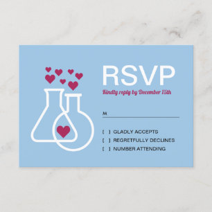 Modernes Chemie-Herz-Hochzeit RSVP