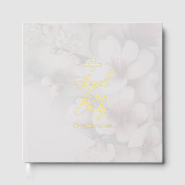 Modernes Cherry Blossom Wedding Foil Gästebuch