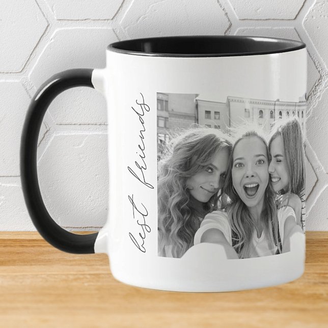 Modernes Chic Best Friends Besties Custom Foto Kaffeetasse (Von Creator hochgeladen)