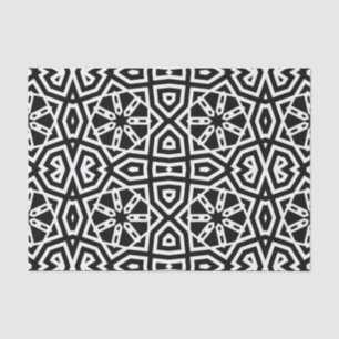 Modernes Chic Black & White Geometric-Muster Seidenpapier