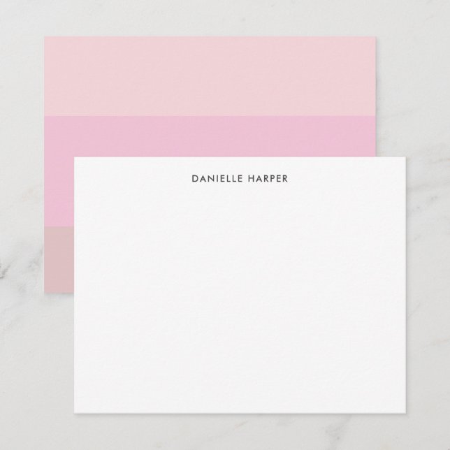 Modernes Chic Blush Pastellfarben in hellrosa Mitteilungskarte (Vorne/Hinten)