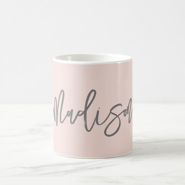 Modernes Chic Blush Pink Personalisiert Name Scrip Kaffeetasse (Mittel)
