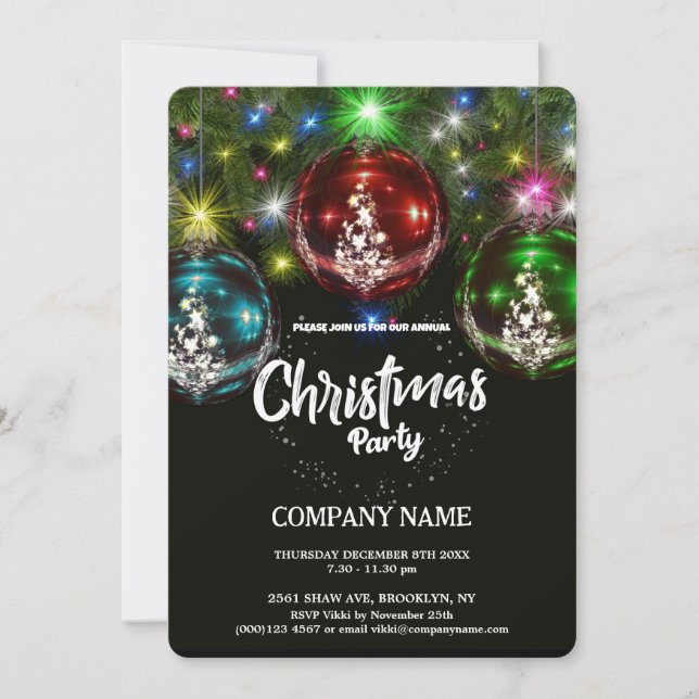 Modernes Chic Corporate Weihnachts-Party Einladung (Vorderseite)