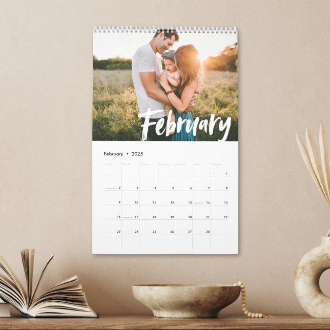 Modernes Chic CUSTOMIZABLE FARBScript-Foto Kalender (Von Creator hochgeladen)