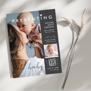 Modernes Chic Foto Magazine Cover Baby Birth Postkarte