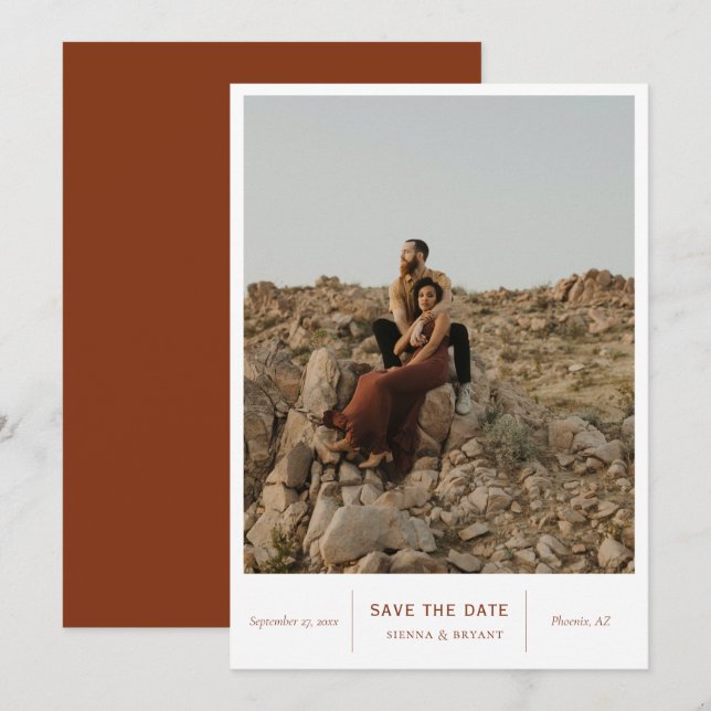 Modernes Chic-Foto Save The Date (Vorne/Hinten)