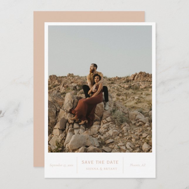 Modernes Chic-Foto Save The Date (Vorne/Hinten)