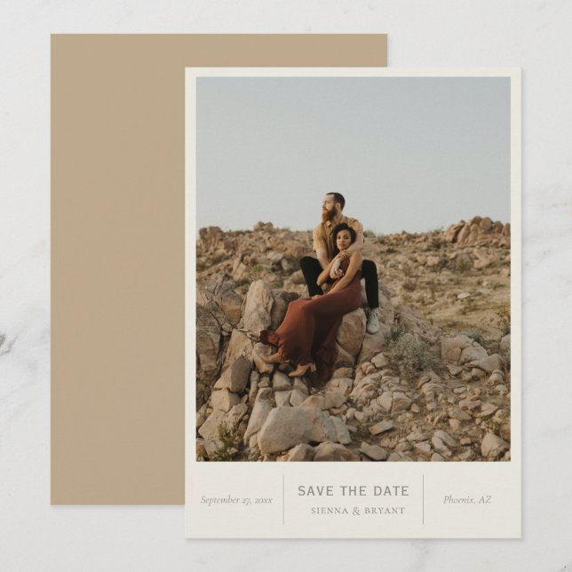 Modernes Chic-Foto Save The Date (Vorne/Hinten)