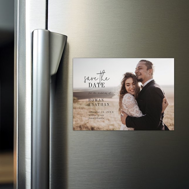Modernes Chic-Foto Save the Date Magneteinladung (Von Creator hochgeladen)