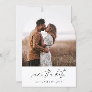 Modernes Chic Foto Vertikal Save the Date Weißer P Einladung