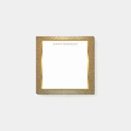 Modernes Chic-Glitter-Goldweißes personalisiertes Post-it Klebezettel