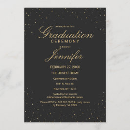 Modernes Chic-Gold auf schwarzem Abschluss Einladung