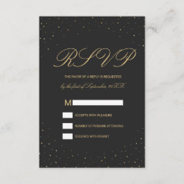 Modernes Chic-Gold auf schwarzem UAWG RSVP Karte
