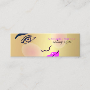 Modernes Chic Gold, Girl Face, Makeup-Künstler Mini Visitenkarte