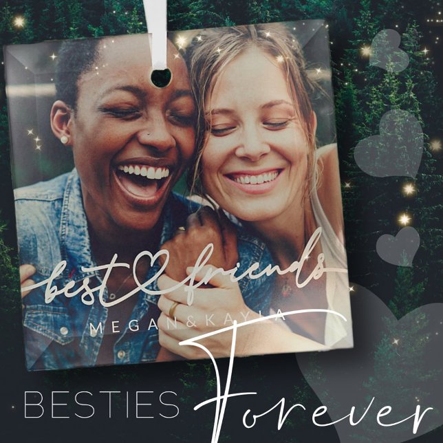 Modernes Chic Herzstück Beste Freunde Besties BEST Ornament Aus Glas (Von Creator hochgeladen)