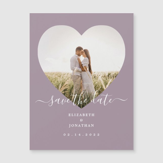 Modernes Chic Lavender Wedding Foto Save the Date Magnetkarte (Vorderseite)