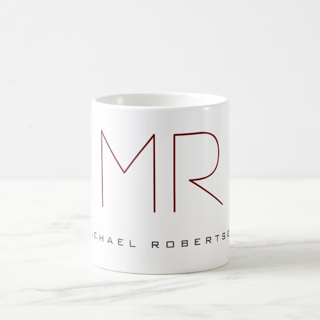 Modernes Chic Monogram Beruflich Kaffeetasse (Mittel)