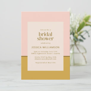 Modernes Chic Pink und Mustard Yellow Brautparty Einladung