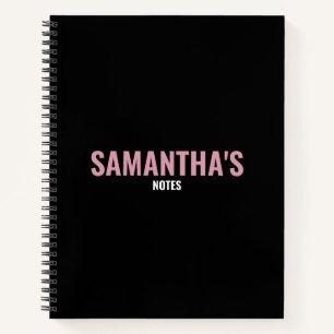 Modernes Chic Rosa und Schwarz Notizbuch