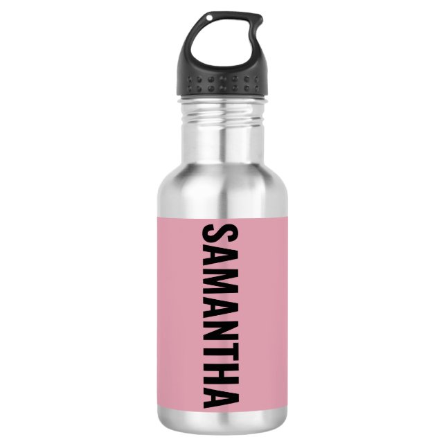 Modernes Chic Rosa & Weiß  Edelstahlflasche (Vorderseite)