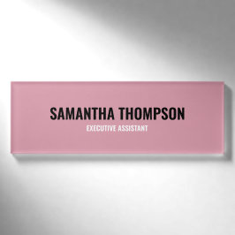 Modernes Chic Rosa, Weiß und Schwarz Namenschild