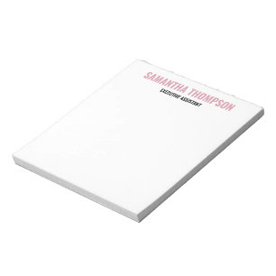 Modernes Chic Rosa, Weiß und Schwarz Notizblock