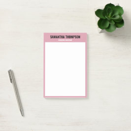 Modernes Chic Rosa, Weiß und Schwarz Post-it Klebezettel
