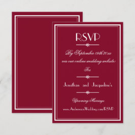 Modernes Chic Script Elegant Burgundy Wedding RSVP Karte