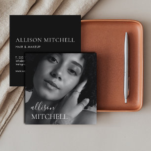 Modernes Chic Script-Foto Beruflich Quadratische Visitenkarte