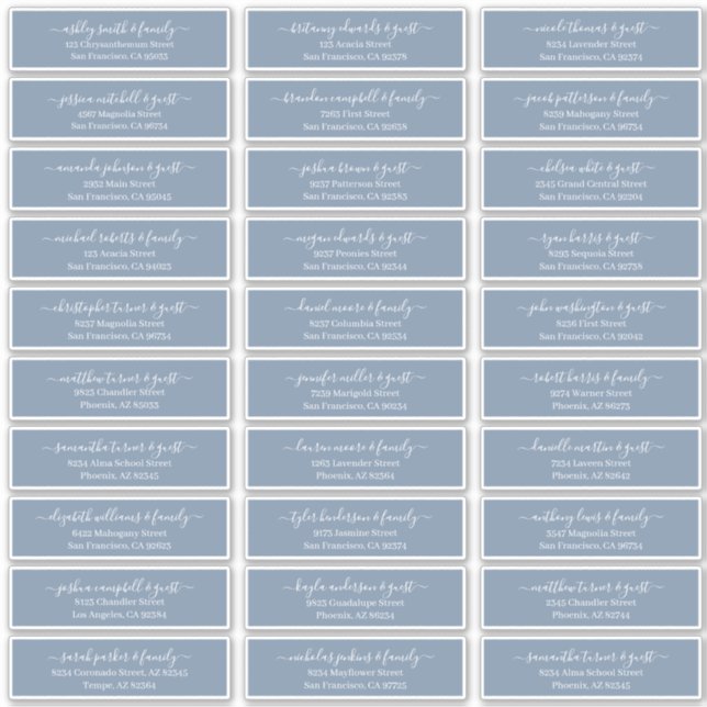 Modernes Chic Script für die Hochzeitsgäste Aufkleber (Vorderseite)