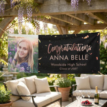 Modernes Chic Script Rose Gold Abschluss Foto