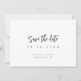 Modernes Chic-Skript Save the Date Minimalistisch