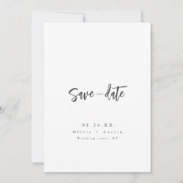 Modernes Chic-Skript Save the Date Minimalistisch