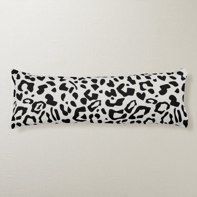 Modernes Chic Snow Leopard Tierdruckmuster Seitenschläferkissen (Vorderseite)
