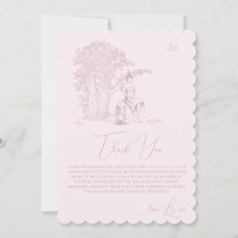 Modernes Chic Toile de Jouy Picnic Brautparty Dankeskarte