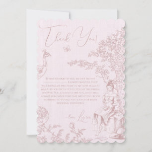 Modernes Chic Toile de Jouy Picnic Brautparty Dankeskarte