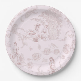 Modernes Chic Toile de Jouy Picnic Brautparty Pappteller