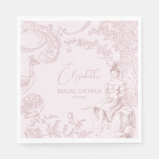 Modernes Chic Toile de Jouy Picnic Brautparty Serviette