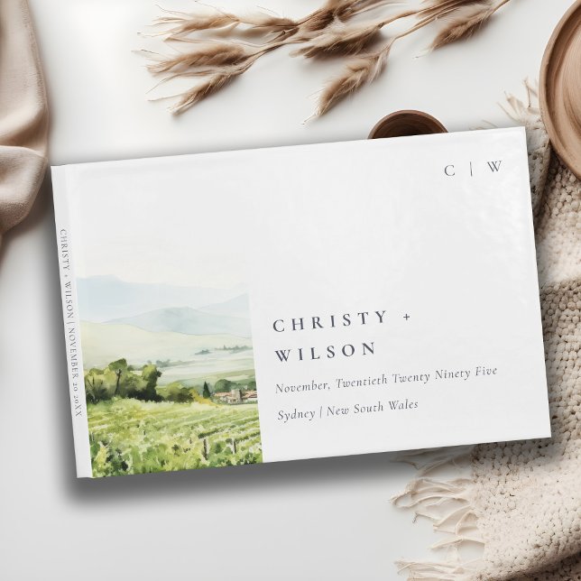 Modernes Chic Watercolor Weinroute Mendrisiotto Gästebuch (Von Creator hochgeladen)