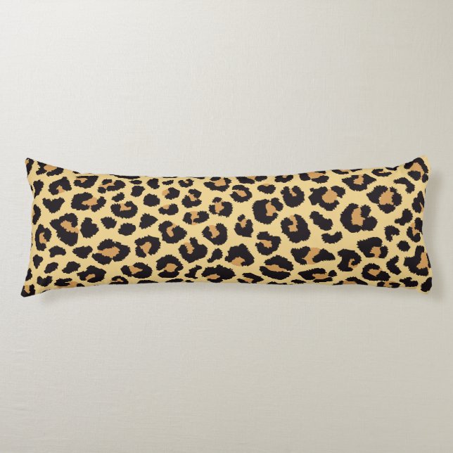 Modernes Chic Wildlife Leopard Tierdruckmuster Seitenschläferkissen (Vorderseite)