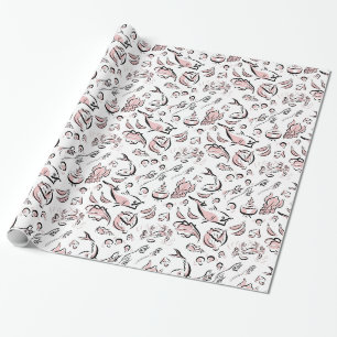 Modernes Chinesisches Kochbuch Zeichnend Wrapping  Geschenkpapier