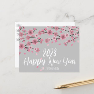Modernes chinesisches Neujahr Kirschblossom 2023 Postkarte