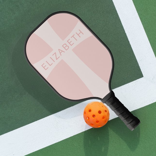 Modernes Christliches Cross Individuelle Name Blus Pickleball Schläger (Personalize with your name, monogram, or a scripture reference.)