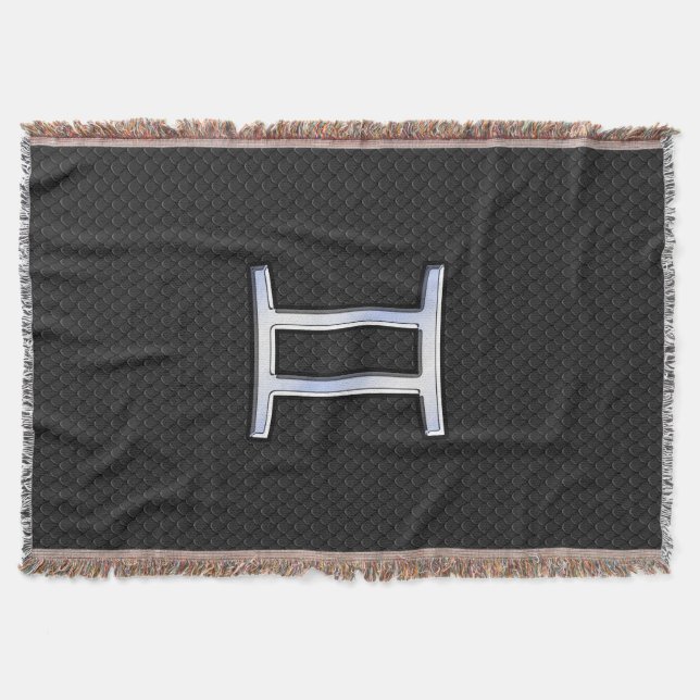Modernes Chrome wie Gemini Zodiac Symbol Decke (Vorderseite)