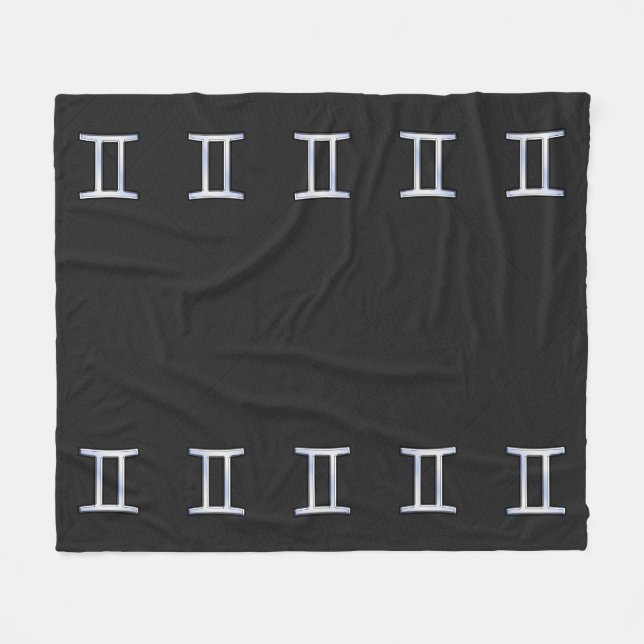 Modernes Chrome wie Gemini Zodiac Symbol Fleecedecke (Vorderseite (Horizontal))