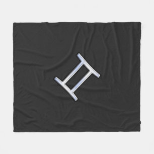 Modernes Chrome wie Gemini Zodiac Symbol Fleecedecke