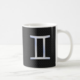 Modernes Chrome wie Gemini Zodiac-Zeichen Kaffeetasse