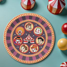 Modernes Circus Big Top Niedliche Cartoon Party Pappteller